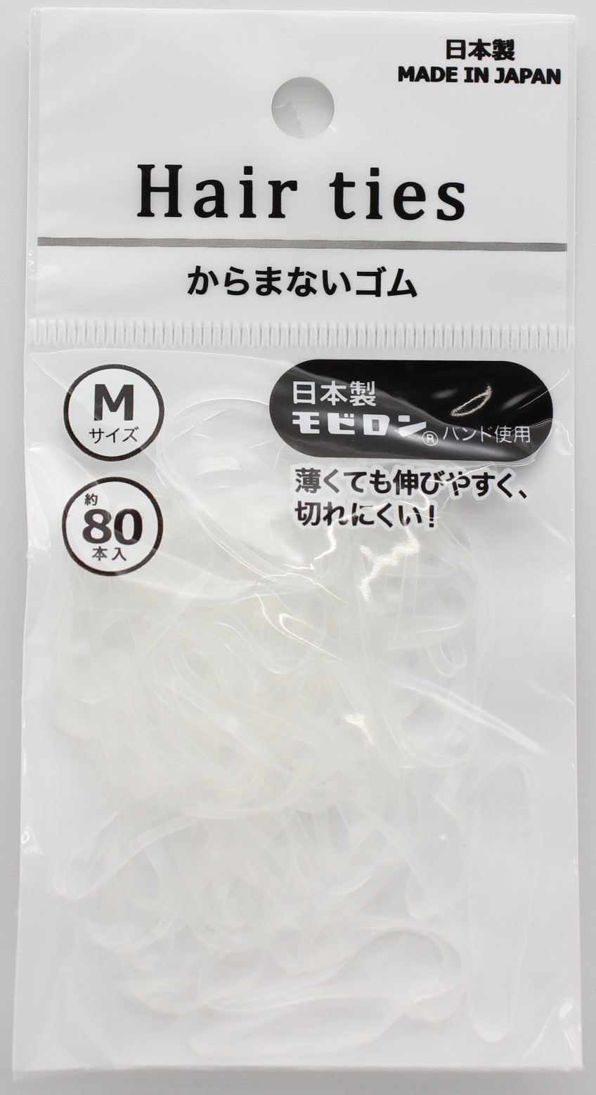 日清紡　からまないゴム　80P　クリア