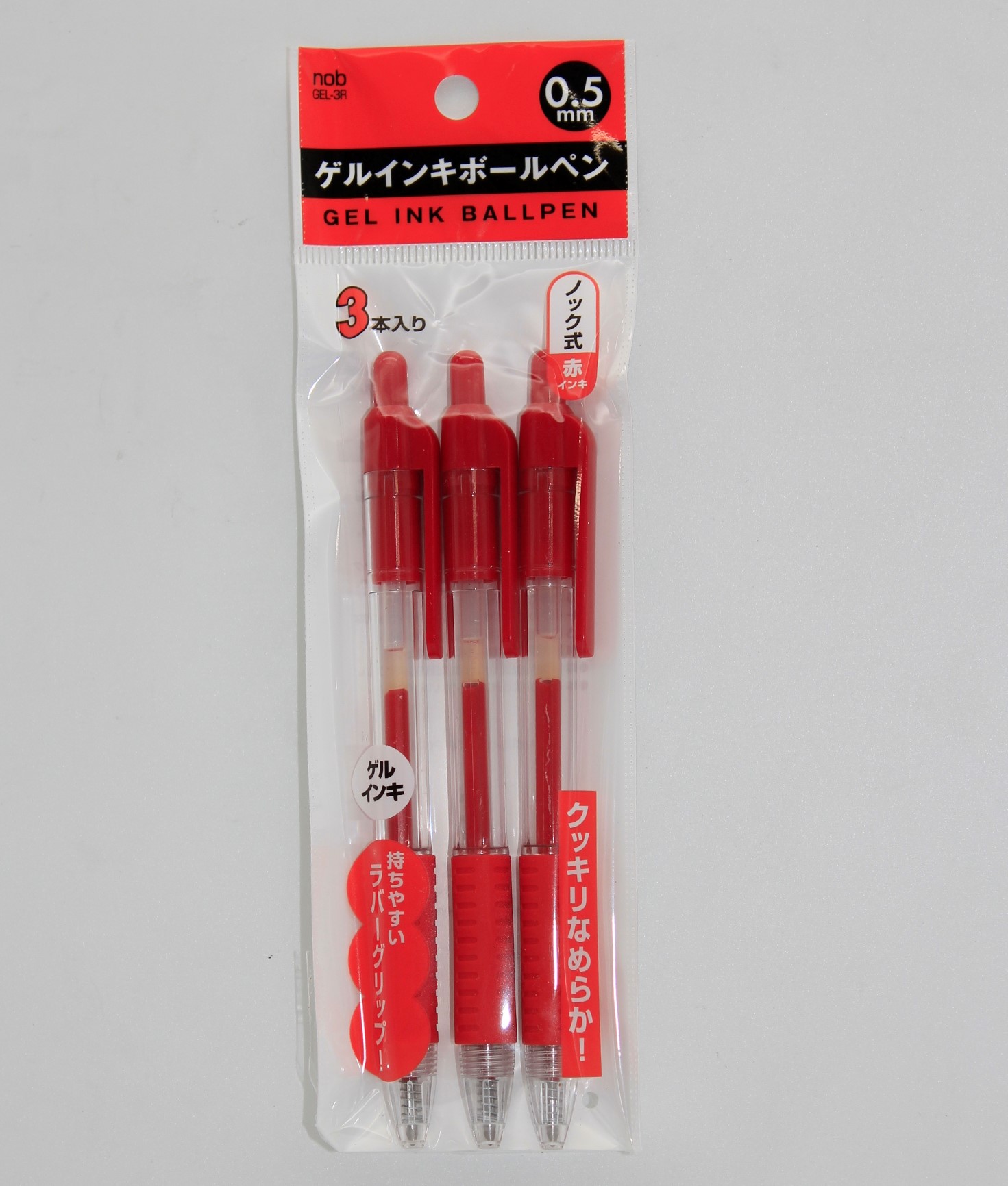 nobﾉｯｸ式ｹﾞﾙｲﾝｸﾎﾞｰﾙﾍﾟﾝ赤　3本入