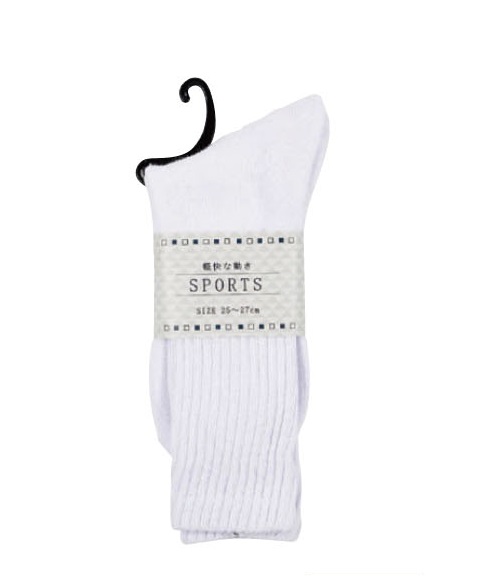 メンズスポーツソックス　白