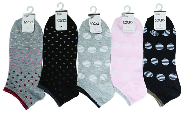 婦人 アンクレットソックス ドット