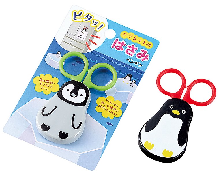 マグネット付はさみ　(ペンギン)