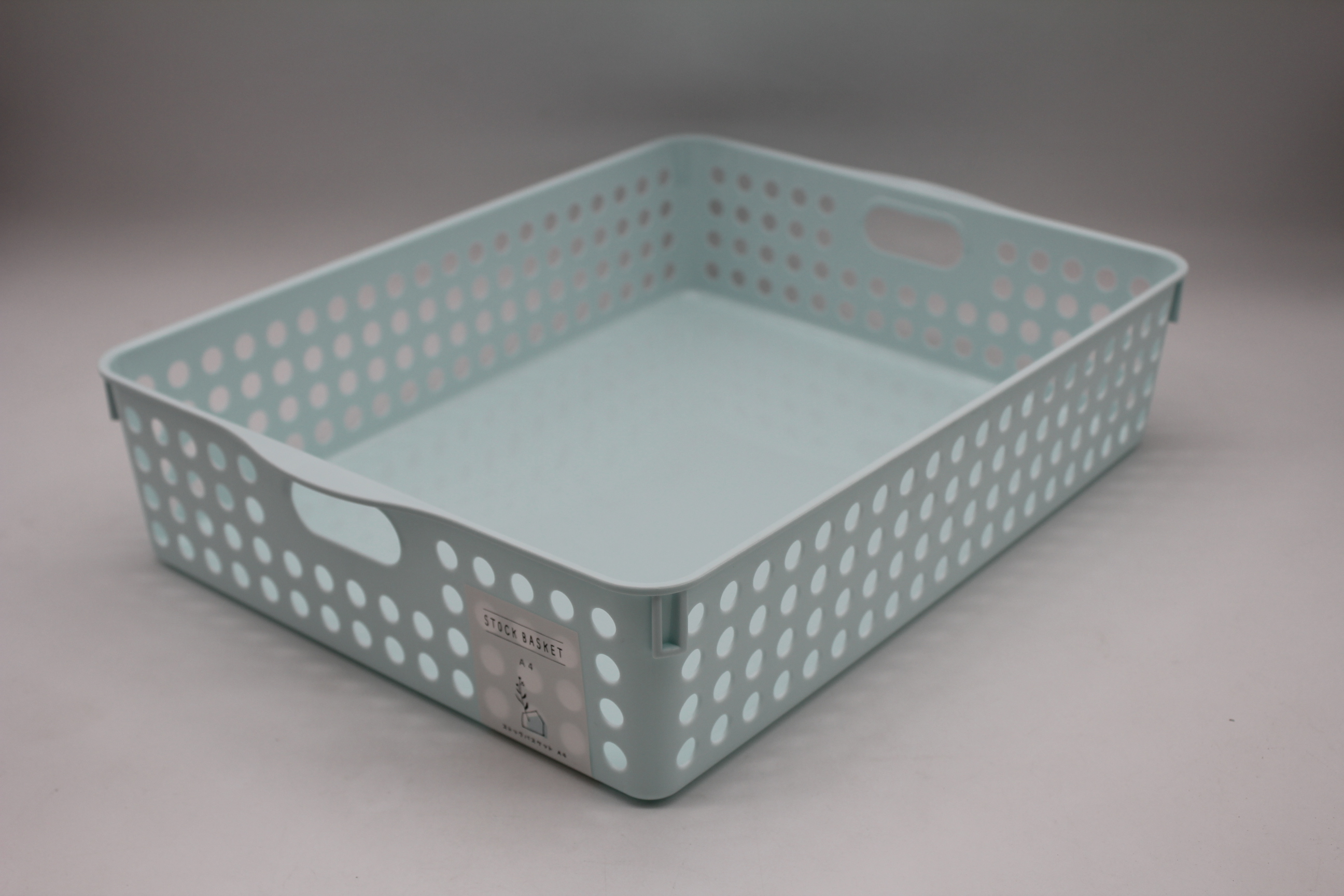 ストックバスケット Ａ４ライトブルー
