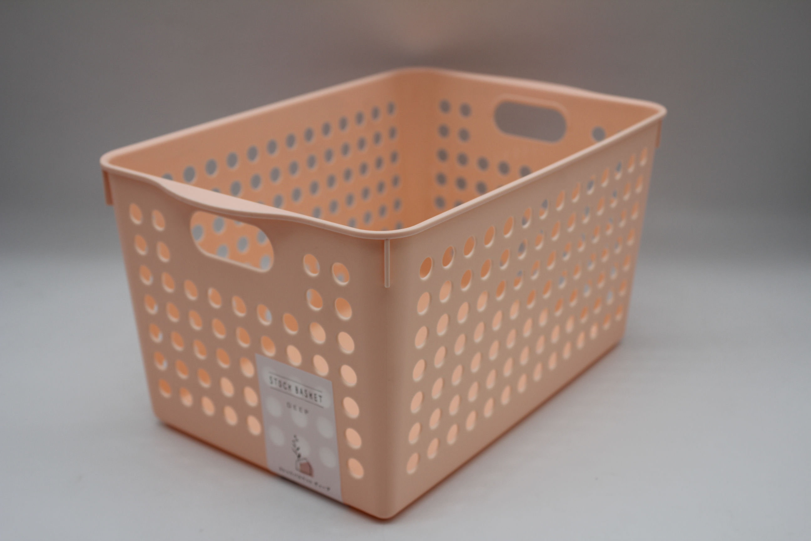 ストックバスケットディープ ライトピンク