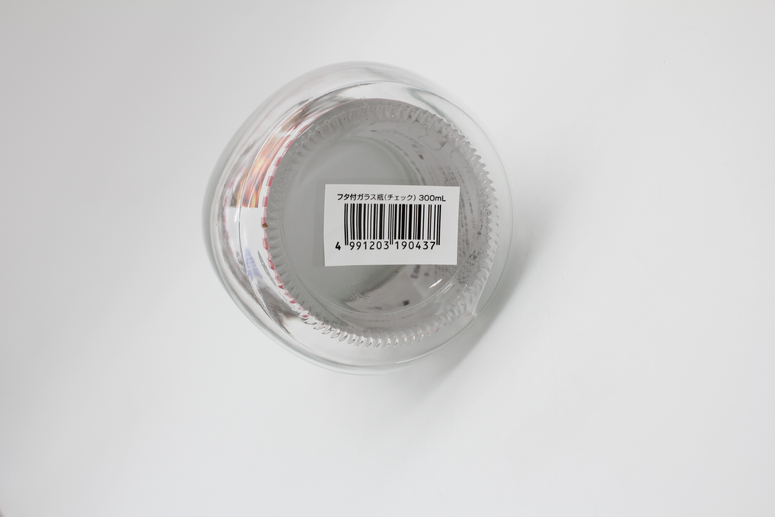 フタ付ガラス瓶（チェック）300ｍｌ