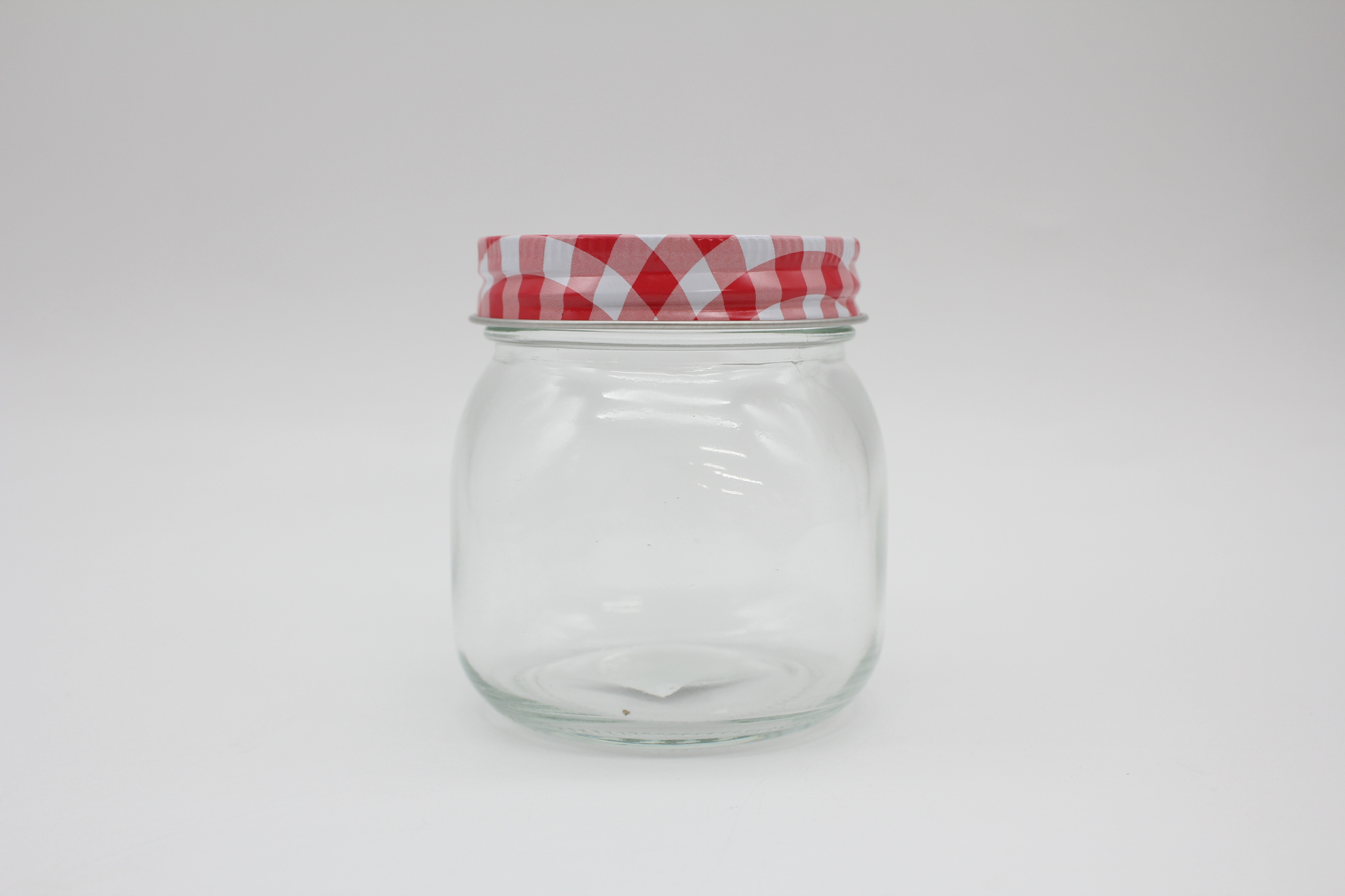 フタ付ガラス瓶（チェック）300ｍｌ