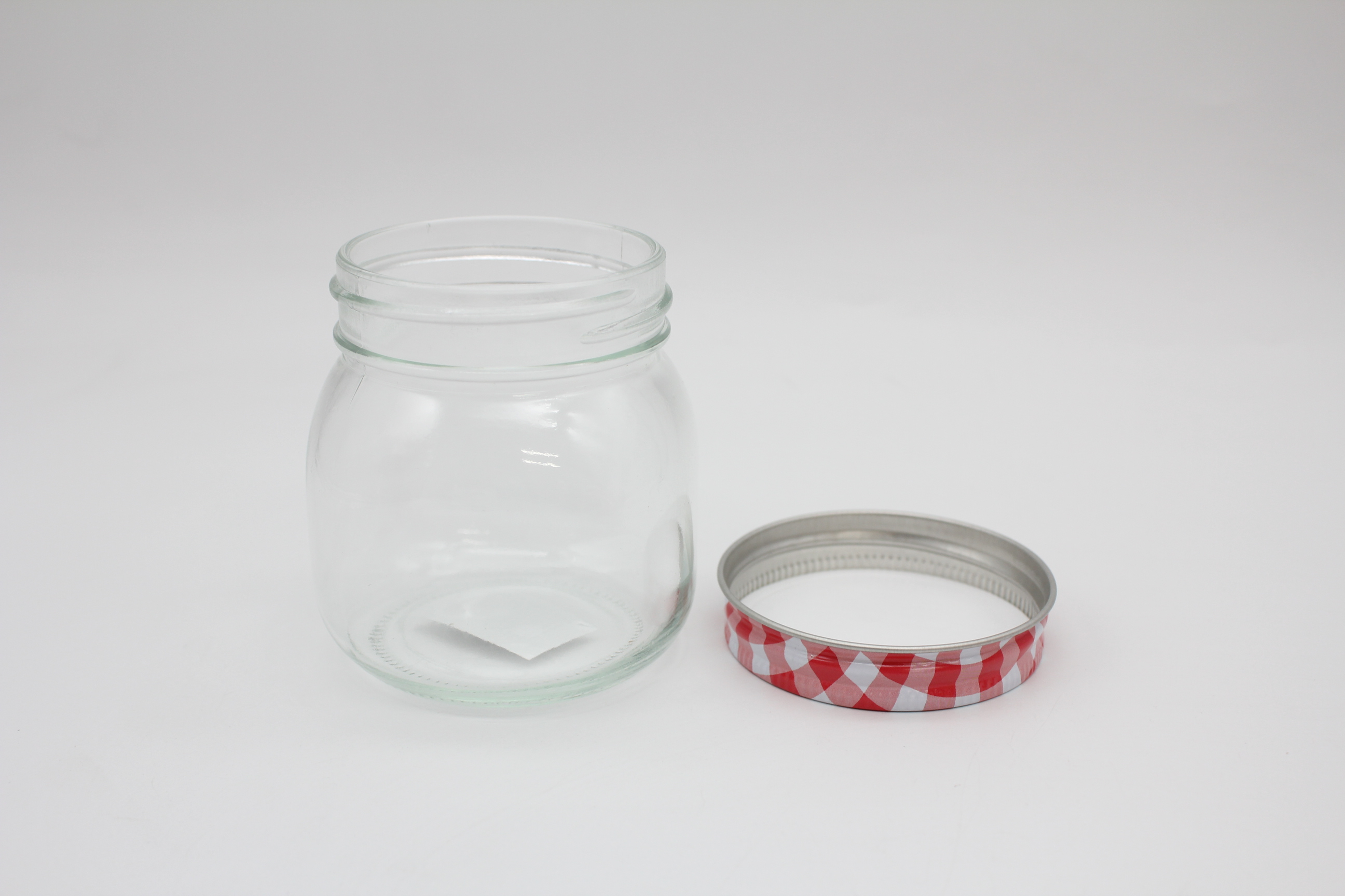 フタ付ガラス瓶（チェック）300ｍｌ