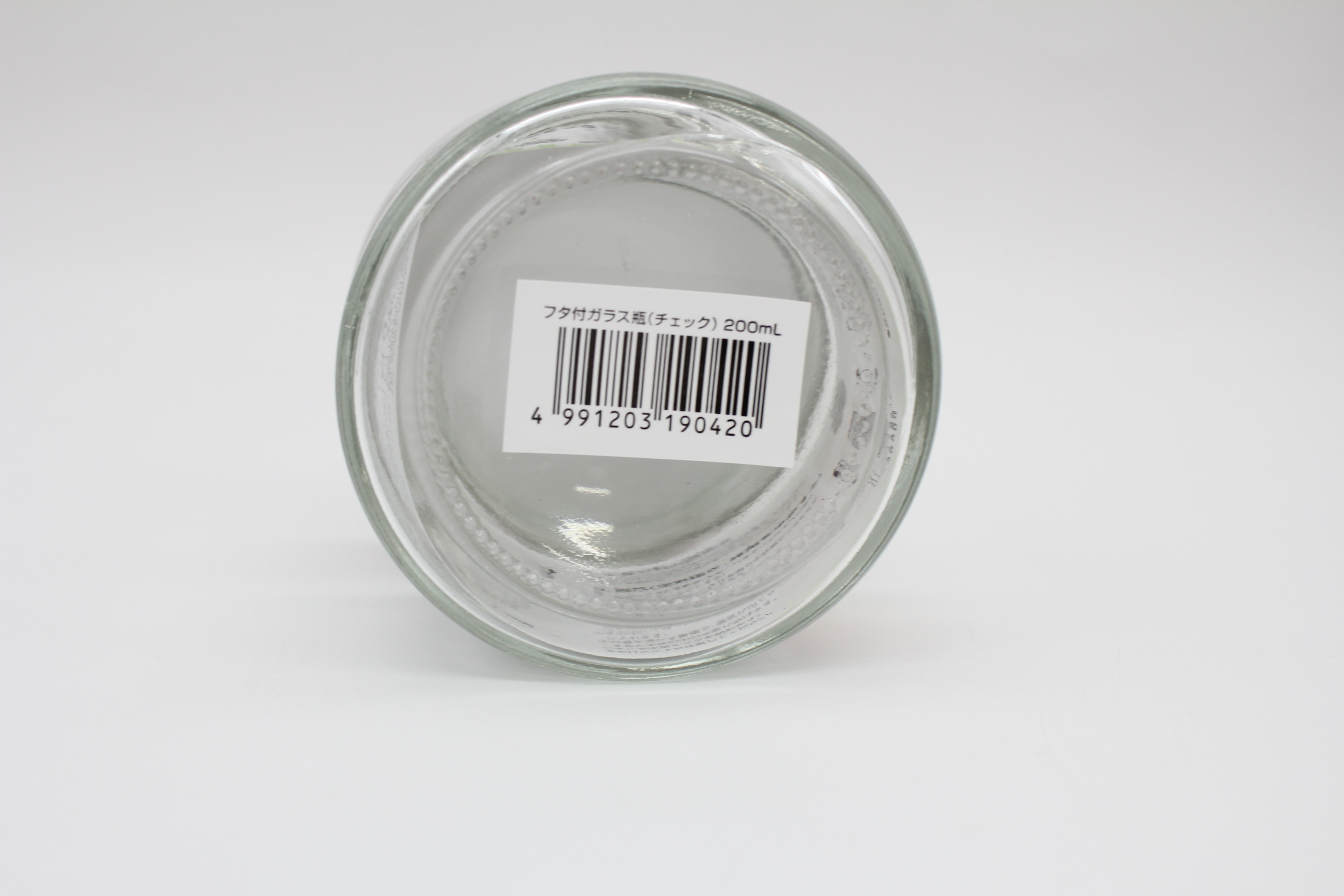 フタ付ガラス瓶（チェック）200ｍｌ