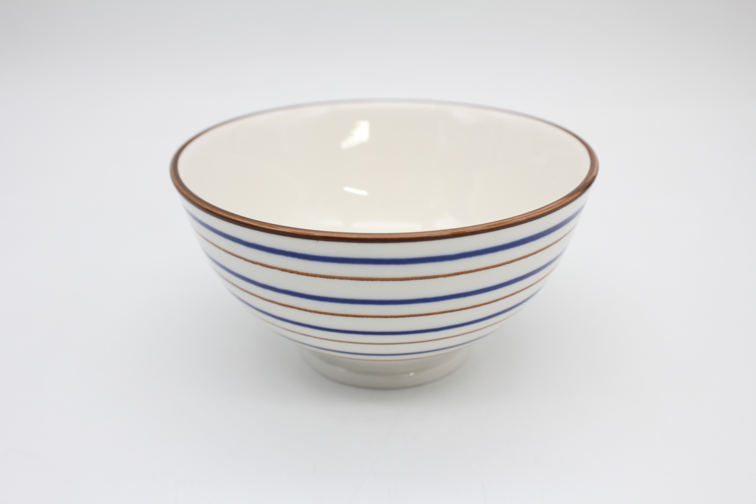 ダブルリング青　茶碗