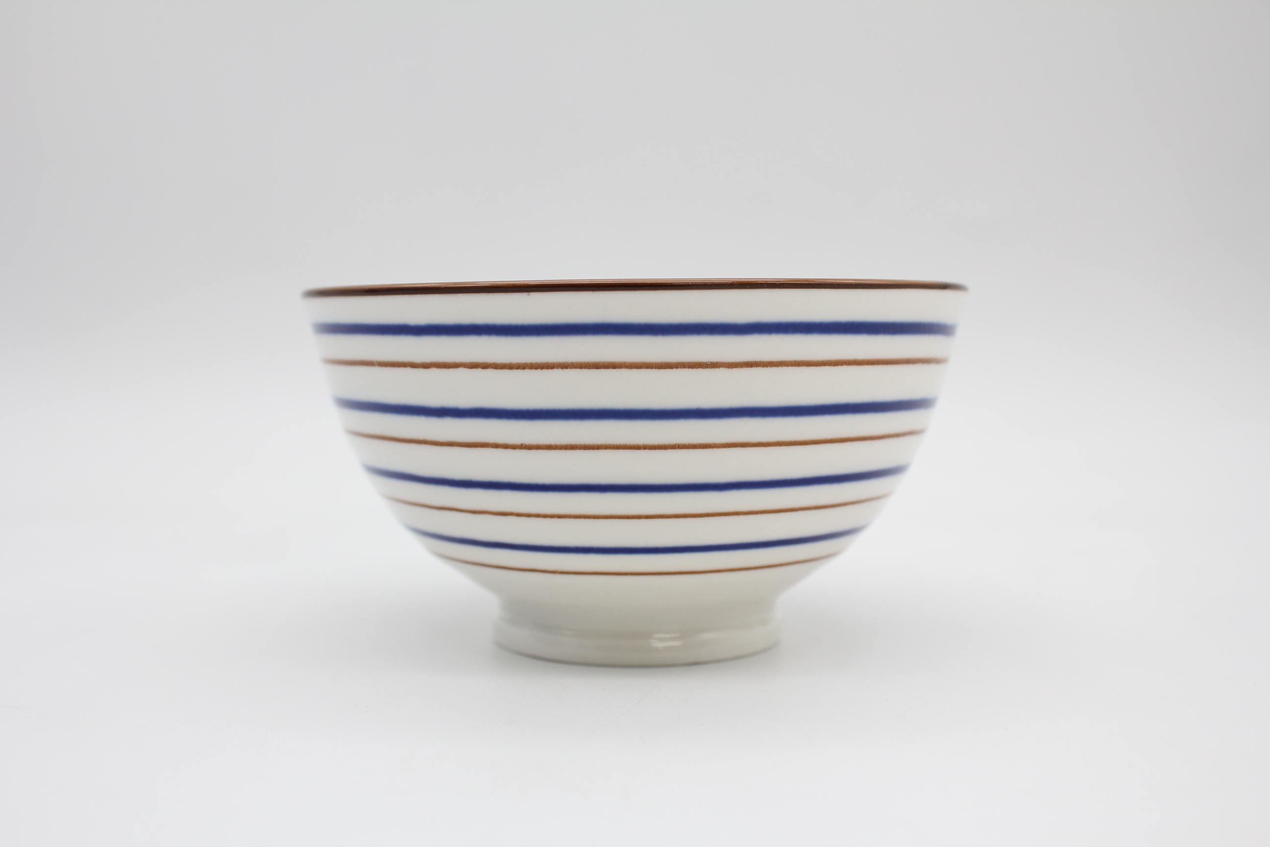 ダブルリング青　茶碗