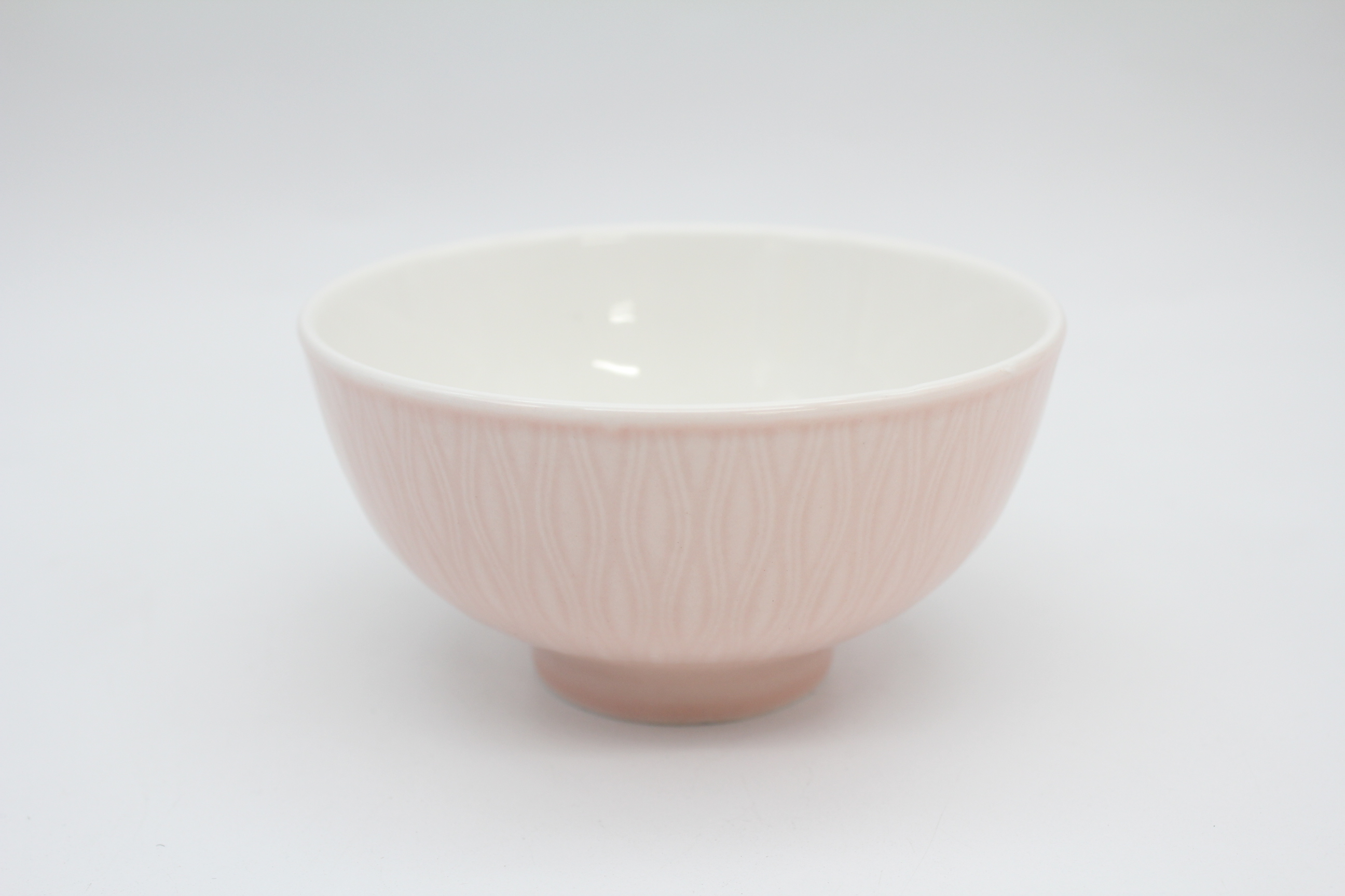 オッティ彫　ピンク　茶碗