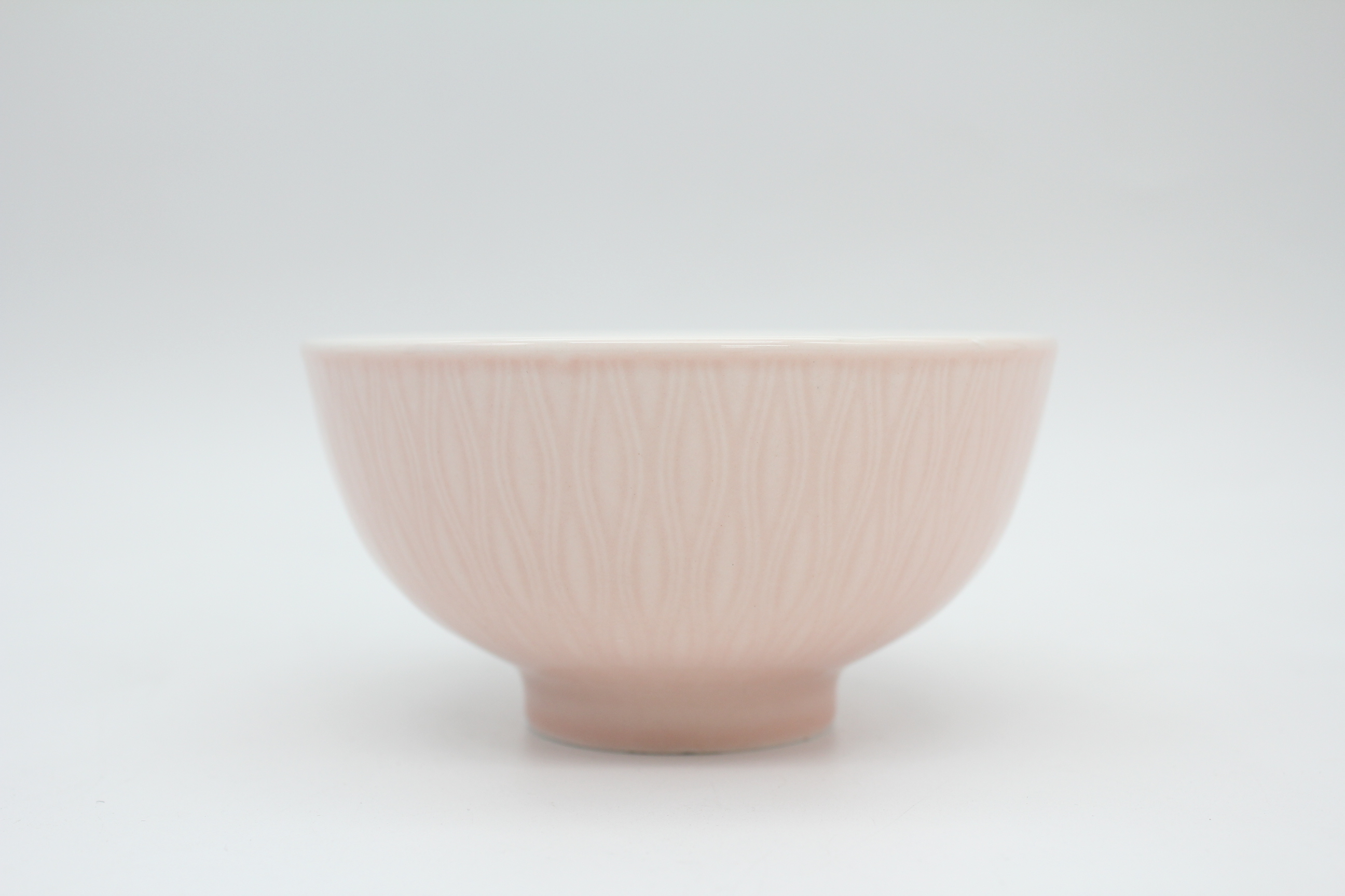 オッティ彫　ピンク　茶碗