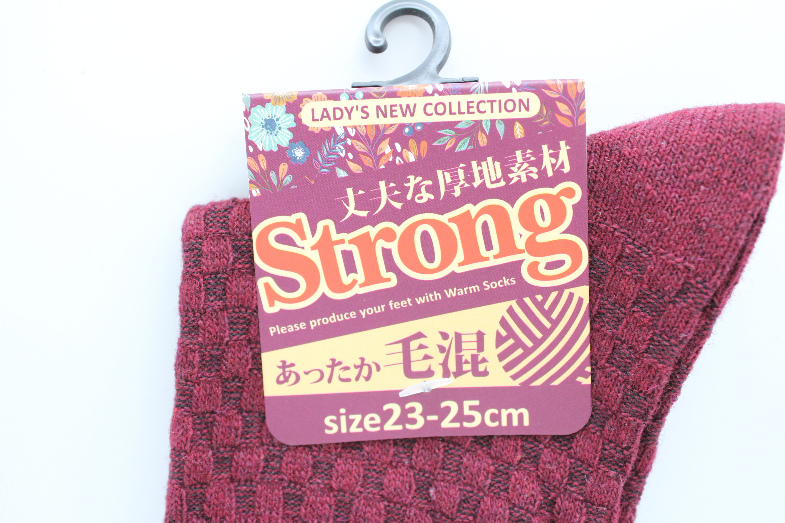 婦人毛混厚地リンクソックス