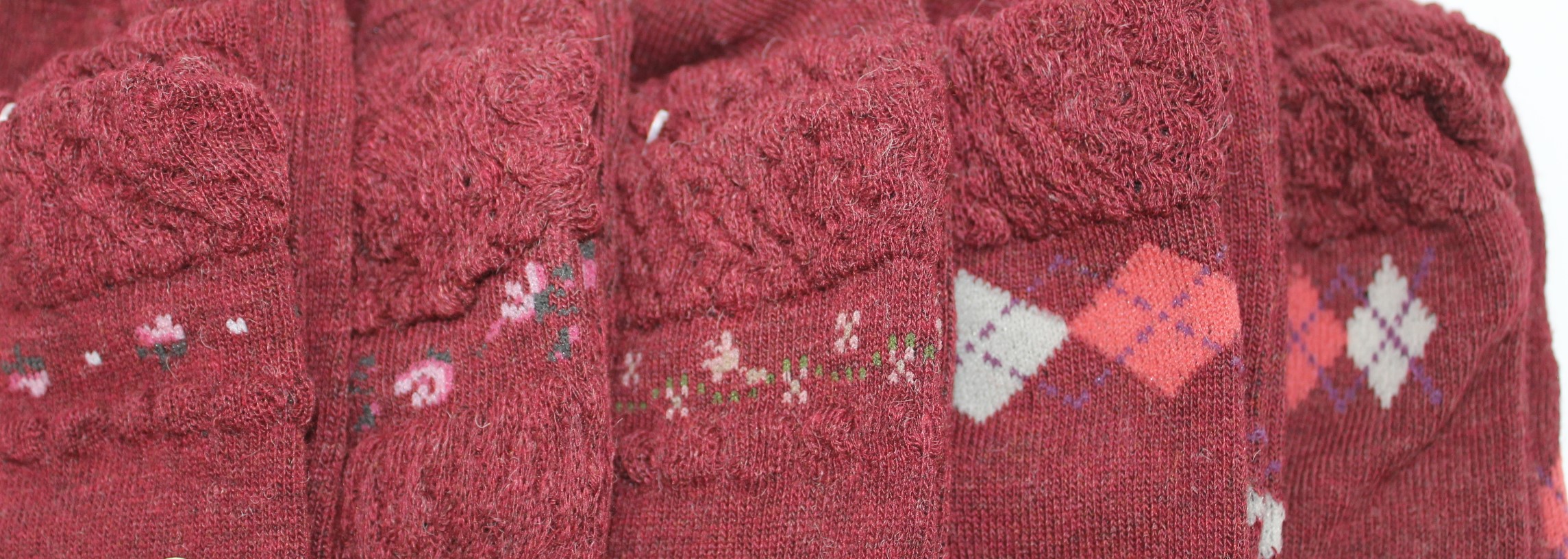 婦人毛混パイナップル柄ソックス