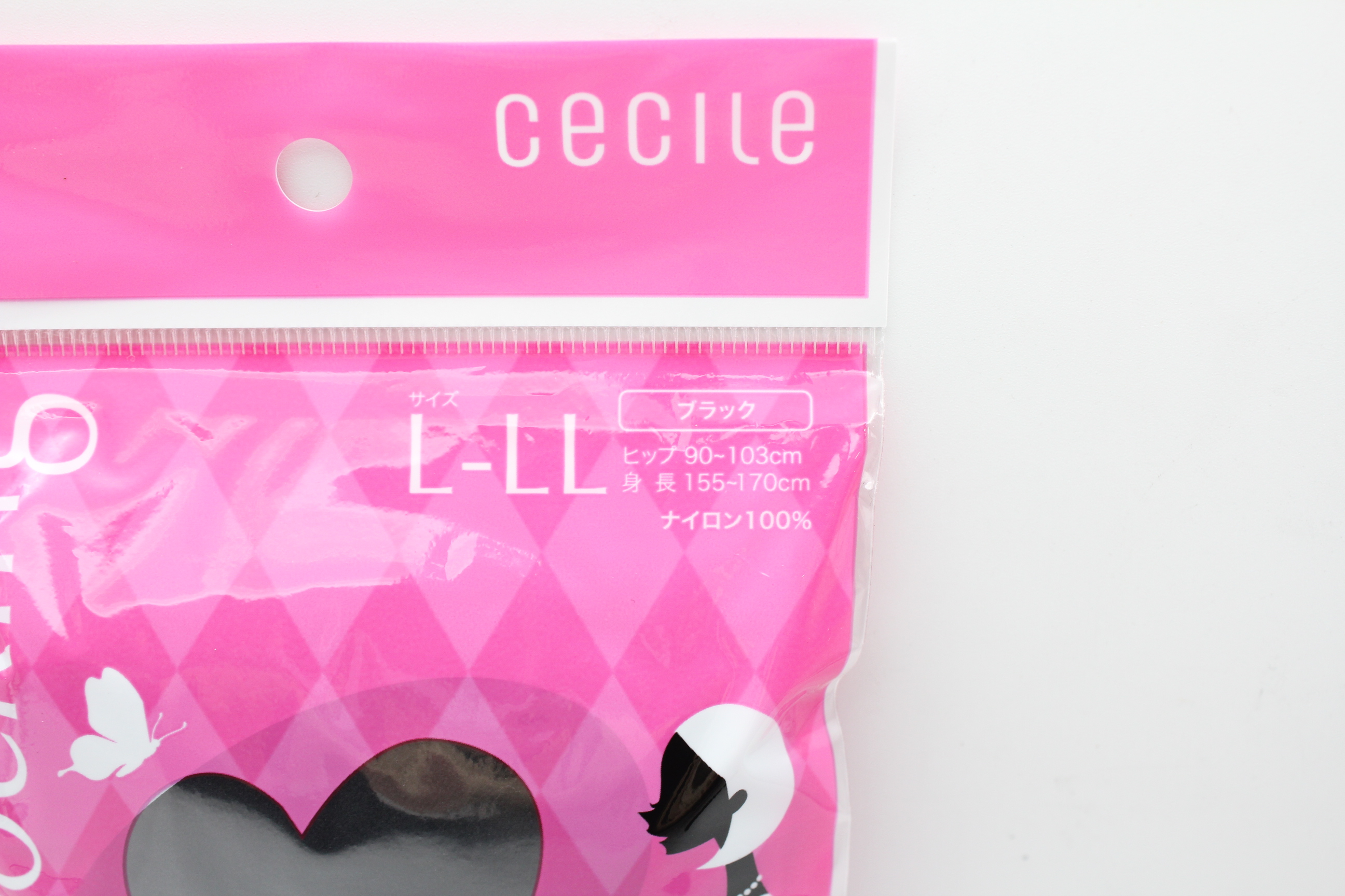 セシールストッキング　ﾌﾞﾗｯｸ　L-LL