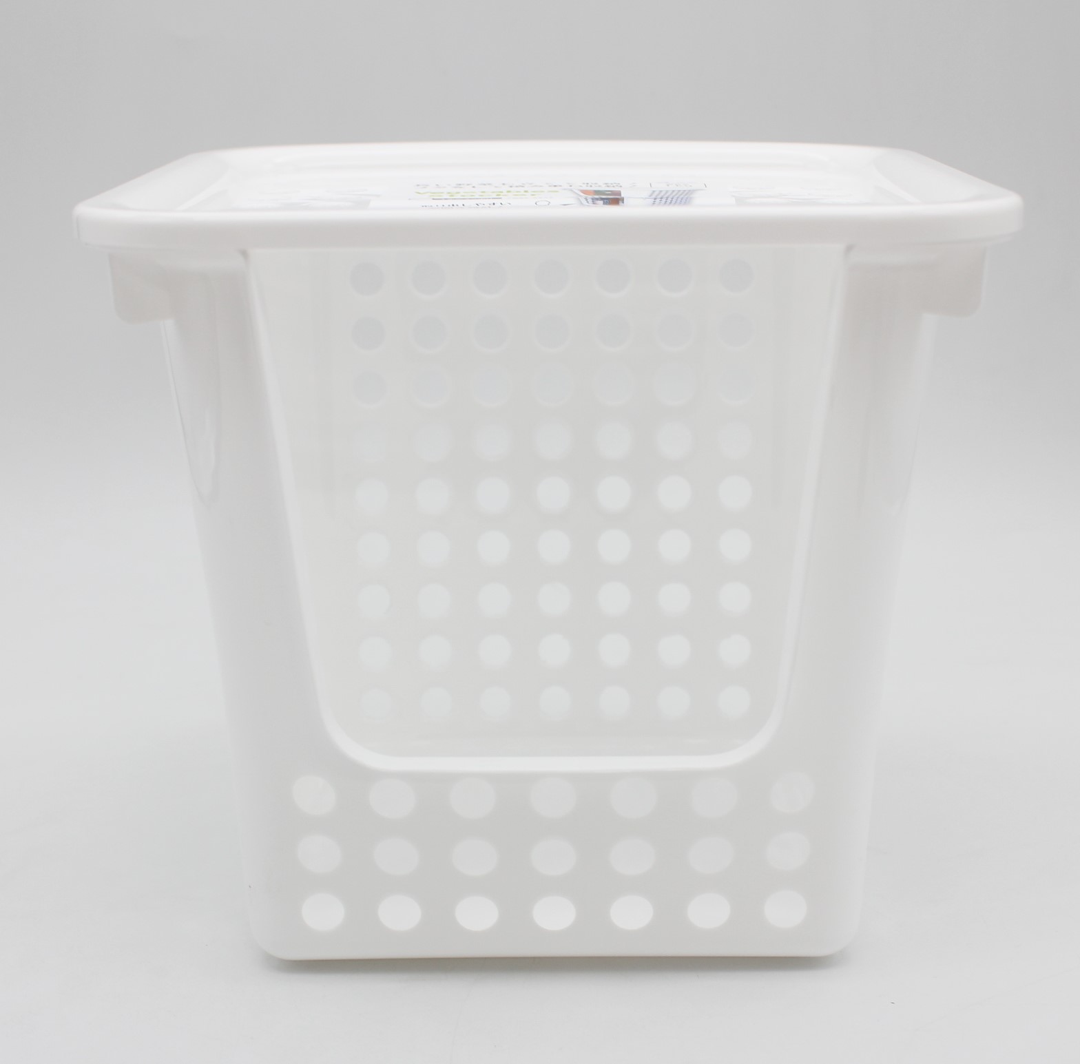 ベジストッカー深型(フタ付)　ホワイト