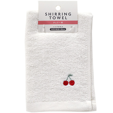 ｼｬｰﾘﾝｸﾞﾊﾝﾄﾞﾀｵﾙ ﾁｪﾘｰ柄