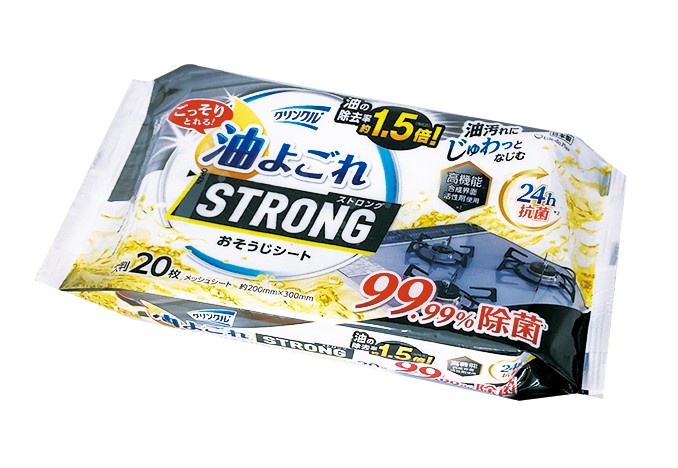 ｸﾘﾝｸﾙ 油よごれストロング おそうじシート　24ｈ抗菌　２０枚